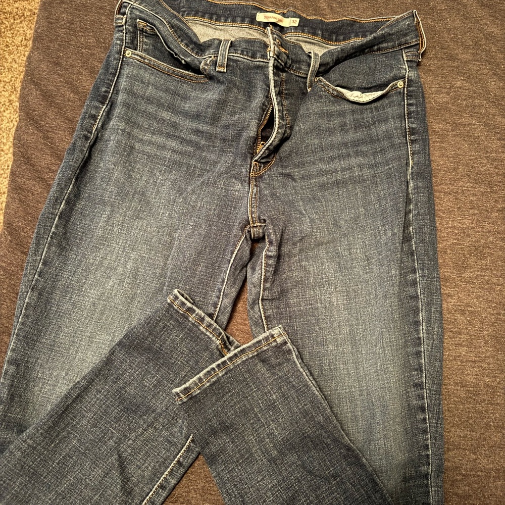 Levi's Blue Skinny Jeans with Stretch and Vintage Wash